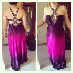 Purple ombré prom dress